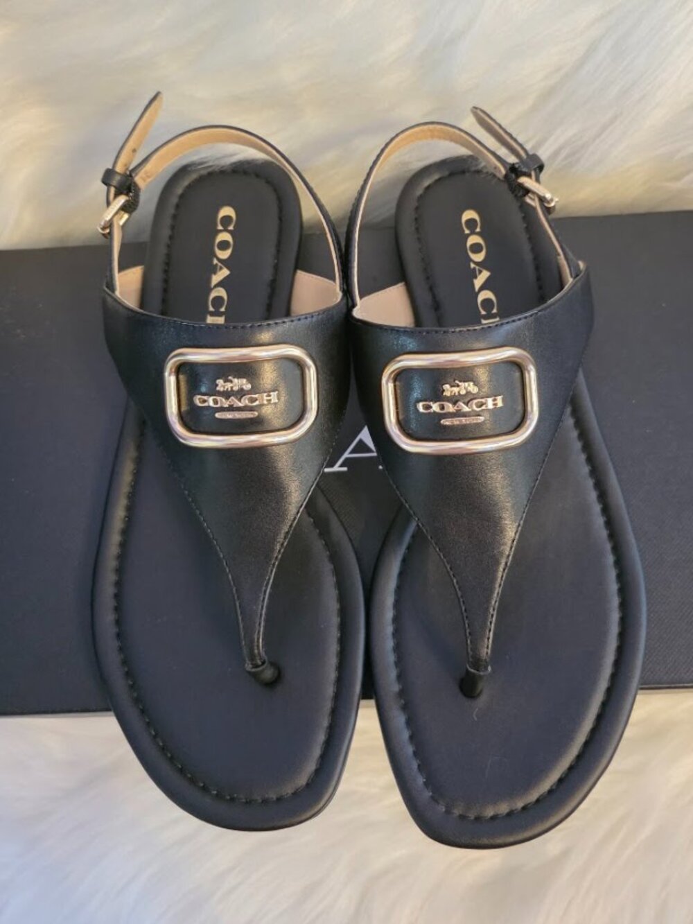 COACH Jordin Leather Sandals w Box - Size 6 - Picture 2 of 7